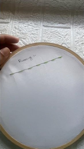 1/50 Running stitch #embroidery #youtubeshorts