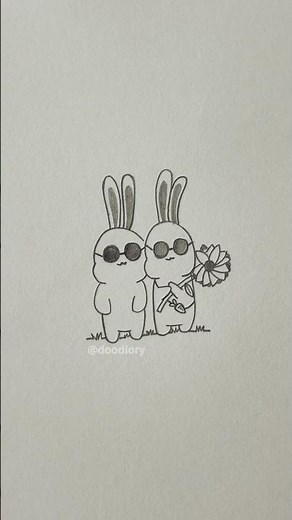 Sub Request 42: How to Draw Cute Bunny 🐰 #easy #cute #drawing #tutorial #sketch #art #simple #fyp