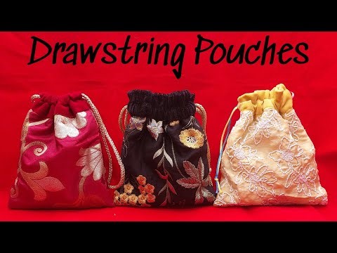 DIY Drawstring Pouch (small) 5 Minute Gift Bag, Easy Sewing Tutorial