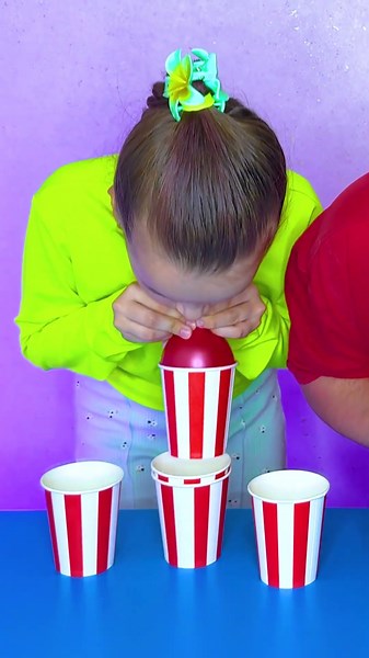 Balloon Cup Stack Challenge! 🎈🥤 Who’s the Quickest? 🏆
