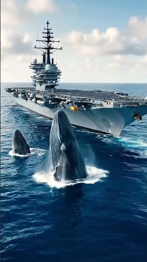 Giant Blue Whale Swimming in the Ocean। Giant Blue Whale