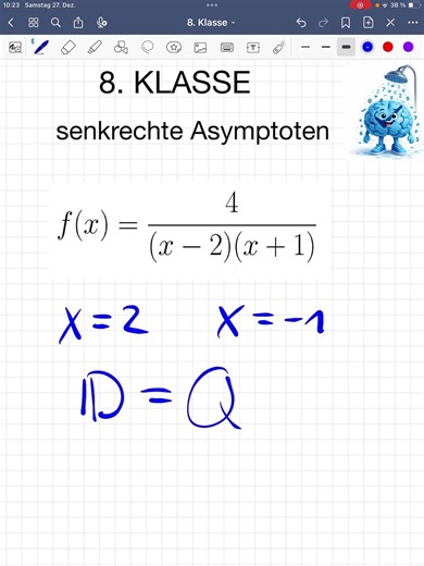 Mathematics: 8th grade, vertical asymptotes