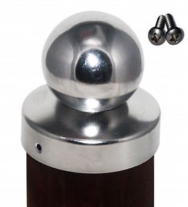 [Hot Item] 71X71mm Stainless Steel Round Fence Post Cap with Ball