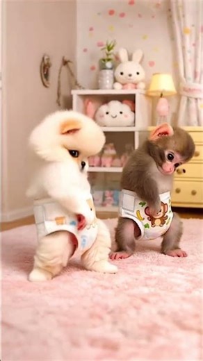 monkey and dog dancing