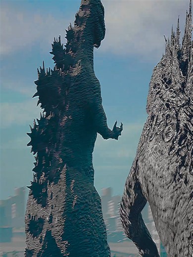 Godzilla Shatters Frozen Shin Godzilla into Pieces