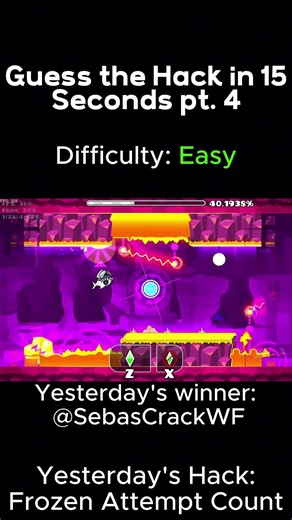 Guess the Hack in 15 Seconds pt. 4 - Fingerdash #gd #geometrydash #robtop