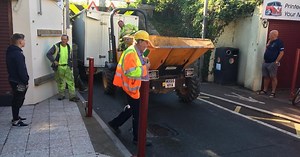 Train line closed after car hits bridge, long delays