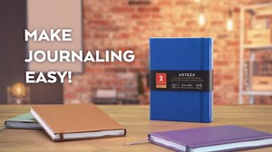 Arteza Journal Blank Page Notebooks, Pack of 2, 6 x 8 inch, 96 Sheets, Cobalt Blue and Gray, Hardcover Notepads with Smooth Blank Paper for Writing, Journaling