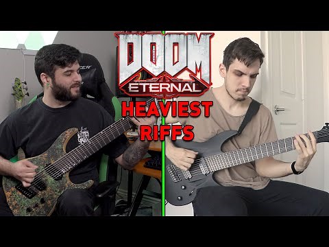 DOOM ETERNAL - Heaviest Guitar Riffs! Feat. ‪@NikNocturnal‬ (8 String Guitar)