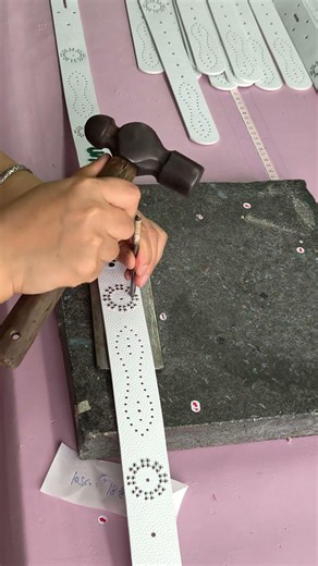 Handmade custom studded Y2K belt from the belt factory