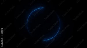 Abstract background blue red spectrum fluorescent light with neon circle LED animation 3D rendering