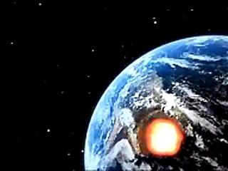 Earth asteroid impact animation.