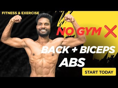 No gym ❌ Back + Biceps + Abs workout at home | Durgesh nishad