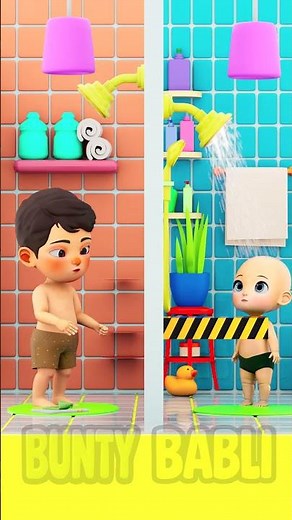 Funny Bath fight | (Bunty & BaBli) #funny #shorts #animation