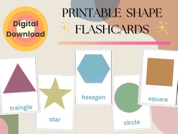 Shapes Flashcards Printable - 19 Shape Cards - Preschool & Kindergarten Learning