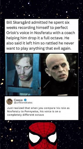 Bill Skarsgård admitted he spent six weeks recording himself to perfect Orlok's voice in Nosferatu