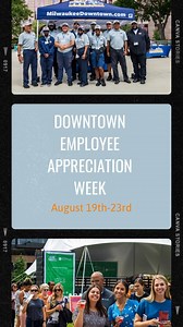 Downtown Employee Appreciation Week is back to reward downtown Milwaukee’s dedicated workforce with a week of incentives! The fun filled week features daily lunch giveaways, live music, office challenge games with @myeducatorscu , employee discounts and much, much more ✨ Some highlights include lunch games prizes with @bucks , @mkeadmirals and @brewers , complementary coffee with @rwbaird , Happy Hour with @thecentralstandard and so much more! DEAW will be August 19th-23rd 💛💙 Check out our web
