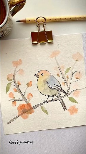 Easy Watercolor Bird Painting | Relaxing Step-by-Step Tutorial Art