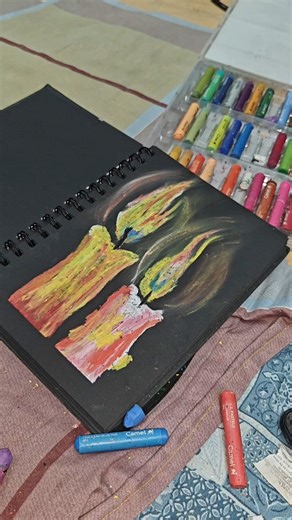 learn how to draw candles#oilpainting #youtubeshorts #foryourpage #growthwithme #pasteldrawing