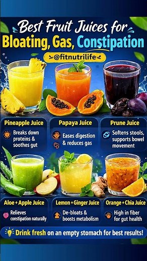 6 Best Juices That Instantly Relieve Bloating, Gas & Constipation 🍹 | Gut Health Secrets