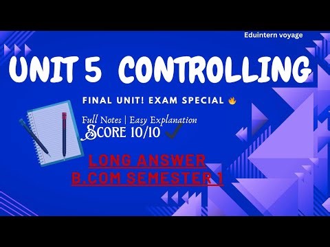 POM Unit 5 – Controlling | 2 Marks | B.Com 1st semester note
