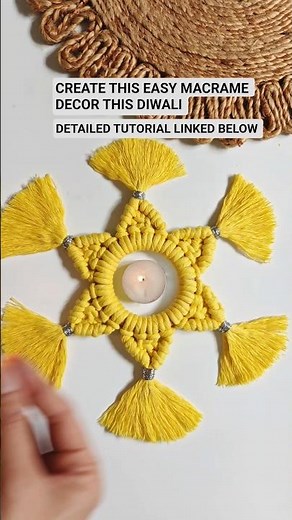 Easy DIY Macrame Candle Holder #macrame #shorts
