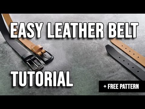 Making a handmade leather belt in 5 minutes! Free PDF Pattern | ASMR | Leathercraft | How it's made