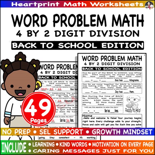 One step 4 digit by 2 digit division word problem   Go Pack - Back to School Ed.