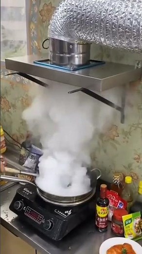 This is a modern household smoke extractor that is easy to install in the kitchen or other places