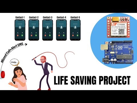 Emergency Alert System Using Arduino &SIM800L | Sends SMS & Missed Calls to 5 Numbers + Buzzer Alarm