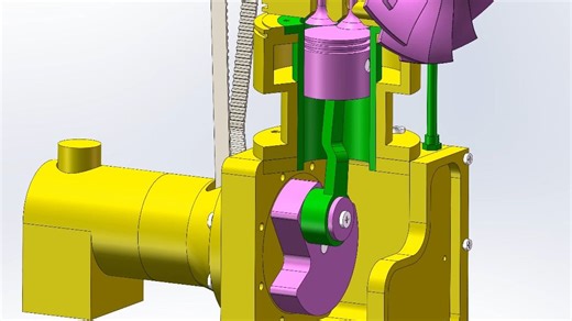 50秒教你用Solidwork拖拉机发动机模型