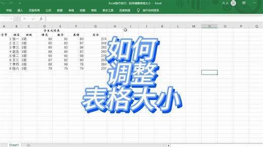 Excel操作技巧：如何调整表格大小