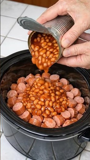 Slow Cooker BBQ Sausage & Baked Beans