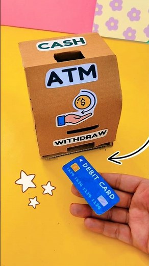 DIY Homemade Atm Machine 🤓🌈 Best out of waste | Diy crafts 💖 #shorts #craft