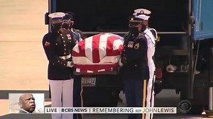 3.9K views · 122 reactions | REMEMBERING JOHN LEWIS: The casket of civil rights icon Rep. John Lewis is transferred by military honor guard to a hearse that will weave through Washington monuments that the late congressman had an impact on, as it makes its way to the US Capitol where Lewis will lie in state. WATCH: https://cbsn.ws/30OBK9u | CBS Evening News | Facebook