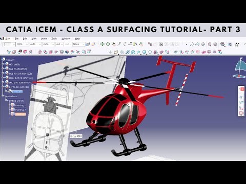 CATIA ICEM (IMAGINE & SHAPE) - CLASS A SURFACING TUTORIAL| MD-500E HELICOPTER DESIGN| PART 3