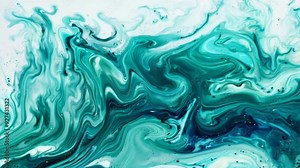 Azure Dance: A mesmerizing symphony of teal and turquoise hues swirling in an abstract dance of fluid art.