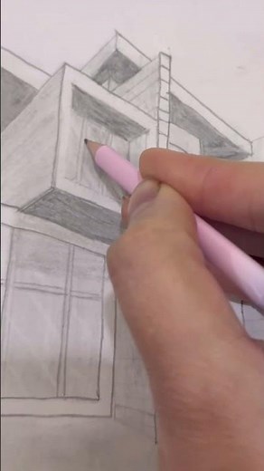 How to draw a building with pencil 3D building art
