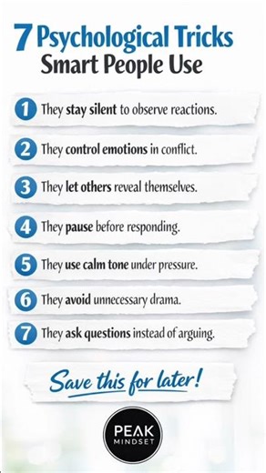 7 Psychological Tricks Smart People Use #psychologyfacts #successmindset #shorts