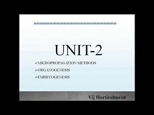 Lecture 2: Micropropagation methods, Organogenesis & Embryogeneis ||PLANT TISSUE CULTURE|| ||BSc||