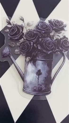 Dark Rose Transparent Design Stickers (temu)