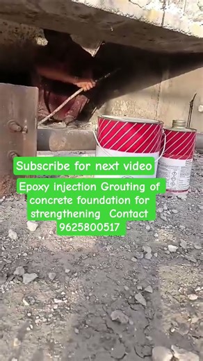 Epoxy injection grouting for concrete strengthening #epoxyinjectiongrout #strength #strengthening