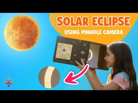Observe a Solar Eclipse Using a Pinhole Camera | Light and Shadow Experiment | Logic Bloom