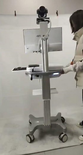 Computer Roll Cart with 4K PTZ Camera & Speakerphone-Video Solutions for Healthcare & Telemedicine