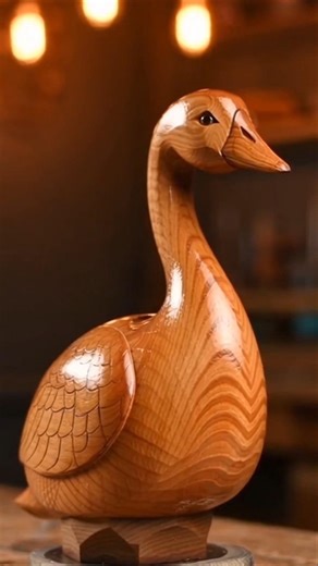 Goose Sculpture Made from Wood! 🪵🪿 (Amazing Art) #goose #sculpture #art #cute #viral