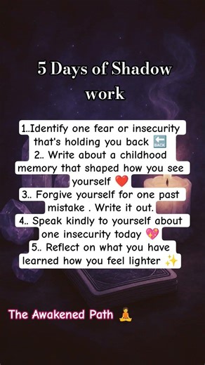 5 Days of Shadow work 💟 #reiki #theawakenedpath #spritualvibes #spiritualawarness #shortvideo