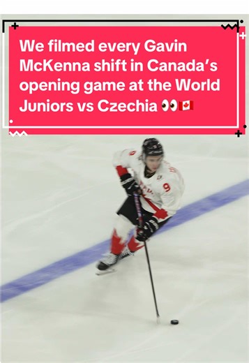Gavin McKenna's Shifts in Canada's World Juniors Opening Game
