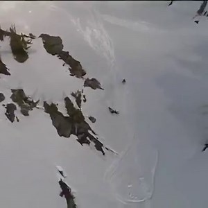 This is another reason Thunderstruck uses @backcountryaccess BCA link radios. We use chutes as trails a lot in the spring. But if someone is coming down we ALWAYS radio down so that this does not happen!! Be safe and see you on the snow!! #thunderstruckfilms | Thunderstruck Films