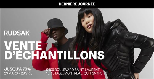 4K views | DERNIER JOUR! Les styles exclusifs de RUDSAK vous attendent. Magasinez-les pendant qu’il est encore temps! | RUDSAK | Facebook