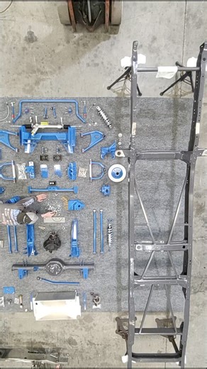 65-79 Front Suspension and the 65-72 Rear suspension installed quickly on the 71 f100 chassis. | No Limit Engineering
